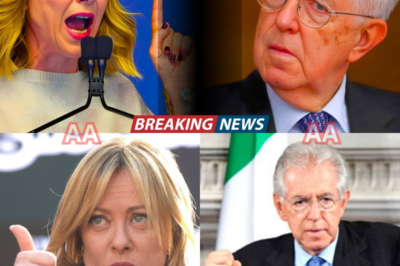 UNA FRASE, UN SILENZIO GELIDO, E UN CONFRONTO CHE CAMBIA TUTTO: GIORGIA MELONI GUARDA MARIO MONTI E PRONUNCIA PAROLE CHE TAGLIANO COME UNA LAMA, LASCIANDO LO STUDIO IMMOBILE, LE OPPOSIZIONI SENZA RESPIRO E IL PAESE DIVISO DAVANTI A UNA VERITÀ CHE NESSUNO VOLEVA SENTIRE.  Non è stato uno scontro qualunque. È bastata una frase, apparentemente semplice, per trasformare un dibattito in un campo di battaglia. Quando Meloni risponde a Monti, l’aria cambia. Gli sguardi si abbassano. Qualcuno capisce subito che il colpo è andato a segno.  Monti resta lì, ascolta. Non replica subito. E quel silenzio pesa più di mille parole. Perché in quel momento non si sta discutendo solo di politica, ma di visioni opposte, di passato contro presente, di chi ha guidato l’Italia e di chi pretende di farlo ora.  Fuori dallo studio, la frase rimbalza ovunque. C’è chi la definisce devastante. C’è chi parla di umiliazione. C’è chi, invece, vede emergere una leadership che non chiede permesso. Nessuno resta neutrale.  Questa non è una polemica televisiva. È un segnale. E forse l’inizio di una resa dei conti che l’Italia stava solo rimandando.